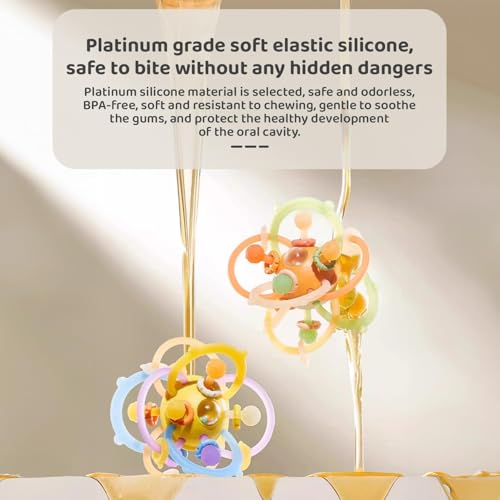 Image of StarAndDaisy Soft Baby Teether and Teeth Rattle Ball Toys for Infants & Toddlers (Multi Colour Ball)