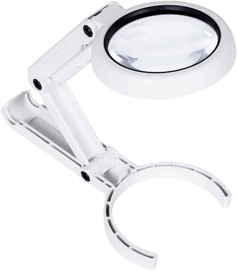 Handheld Foldable Magnifying Glass Portable 5X 11X Loupe Magnifier Screen for Newspape 8 LED Bracket Type Table Desktop Lamp