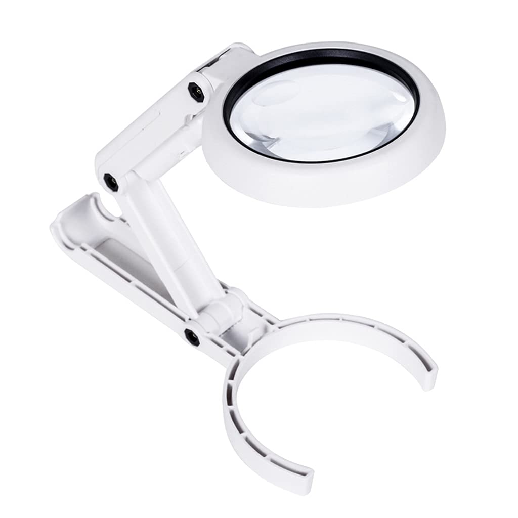Lupa plegable de mano portátil 5X 11X lupa lupa pantalla para periódico 8 LED tipo soporte lámpara de escritorio