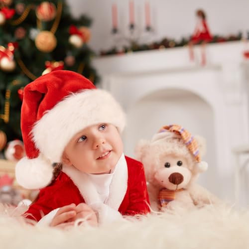 TLarder Santa Hats for Adults: Christmas Hats Adult Luxury Velvet Holiday Hat - Image 4