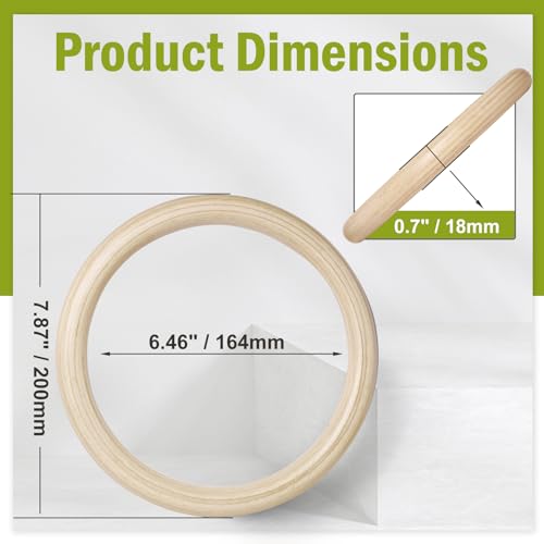 FoDau770 5pcs Natural Beech Wooden Rings - Outer Diameter: 8 Inch by FoDau770 - Used condition - Image 4