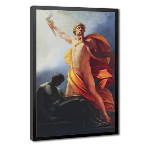 Prometheus Brings Fire to Mankind poster Heinrich Fuger grande toile déco murale haut de gamme