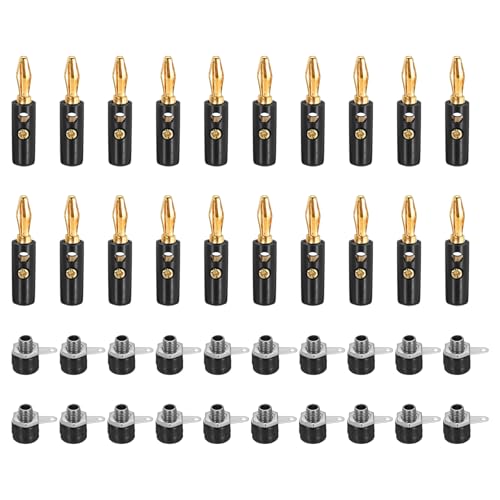 Conector banana de 4 mm con terminales chapados en oro de 24k para evitar interferencias de audio