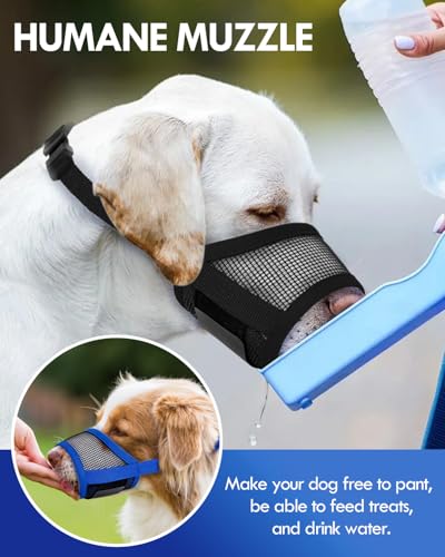 Nowaweve B-AIR-MUZZLE-BLACK-L Dog Muzzle, Soft Air Mesh Muzzle thumb #4
