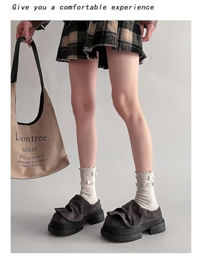 Suede Platform Shoes Clogs Minimalist Ruched Block Hight Boosting Stylish 2.75-Inch Lift Shoes for Everyday Wear – Comfortable & Versatile Elevated Footwear4