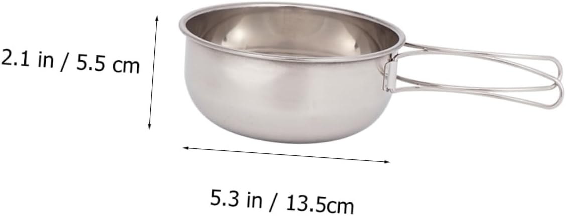 PRETYZOOM Stainless Steel Folding Bowls Outdoor Portable Tableware for Camping Hiking Picnic with Storage Bag Rust-resistant Lightweight