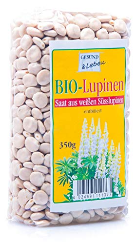 Gesund & Leben Lupinen, weiss 350g (bio, roh, vegan) Süsslupinen-Saat Cover