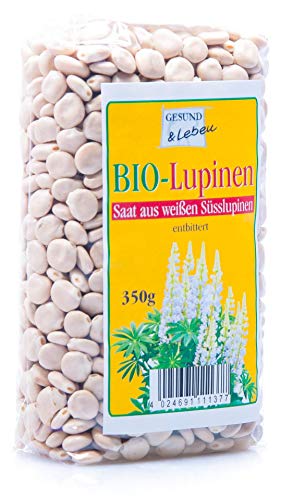 Gesund & Leben Lupinen, weiss 350g (bio, roh, vegan) Süsslupinen-Saat