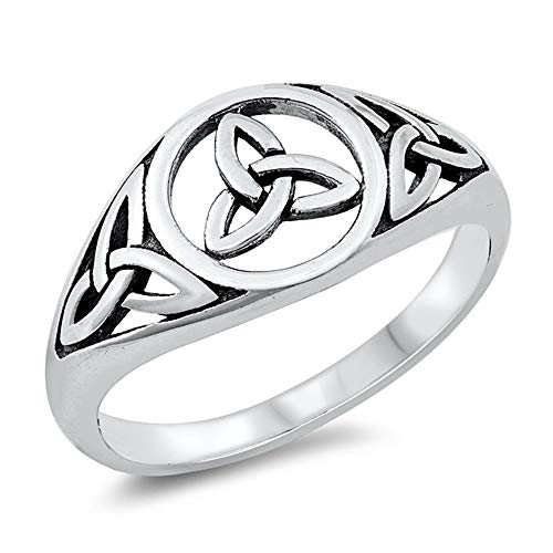 CloseoutWarehouse 925 Sterling Silver Triquetra Celtic Ring