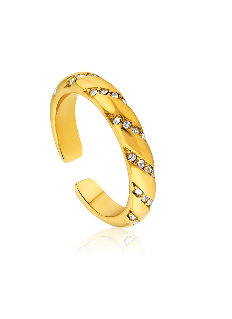 elra 18k Gold Plated Crystal Braid Ring For Womens - Gift for Girls & Women | Waterproof & Anti-Tarnish Demifine Jewellery, Stylish and Trendy Ring for Ladies(Free Size)-picture-26