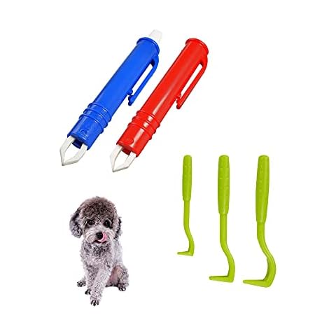CHSG 5 Pcs Tick Remover Remover Kit With Set Of 3 Tick Hook And 2 Tick Clip For The Tick Removal Tool Can Remove Ticks Easily And Safely From Human, Dogs, Cats, Or Other Pets and Pest Cover