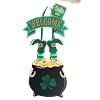 Greenbrier St Patricks Day Decorations Wall Sign Hanging Door Decor Happy St Patrick Decoration Shamrock Leprechaun Sign