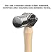 GreatNeck BP8 Ball Peen Hammer, 8 Oz Drop-Forged Steel Metalworking Tool With Precision-Balanced Authentic Hickory Wood Ball Peen Hammer Handle, For Riveting, Shaping, Bending Metal