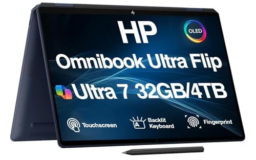 Image of HP Omnibook Ultra Flip (Next Spectre x360) 2-in-1 Laptop 14 inch Touch OLED 3K | Intel Ultra 7-258V, 32GB LPDDR5X, 4TB PCIe SSD, Active Pen, Backlit KB, Fingerprint, Win 11 Pro