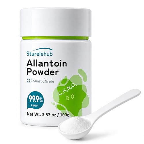 Sturelehub Allantoin Powder 3.53 OZ 99.9% Purity Cosmetic Grade DIY Allantoin Emulsion Allantoin Cream Allantoin Lotion Allantoin Masks Allantoin Helps to Hydrate And Moisturize The Skin