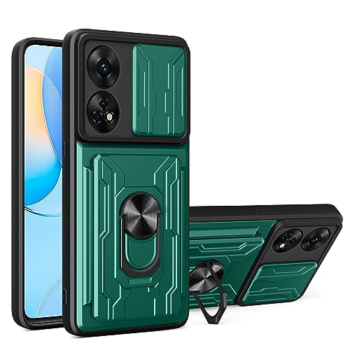 Elubugod Compatible with Honor 50 SE Slot Phone Case,with Slide Camera Lens Cover Compatible with Huawei nova 9 SE JLN-AL00 JLN-LX1/3 JLN-L01B/L03A JLN-L21B JLN-LX23A / nova 10 Youth Case Green