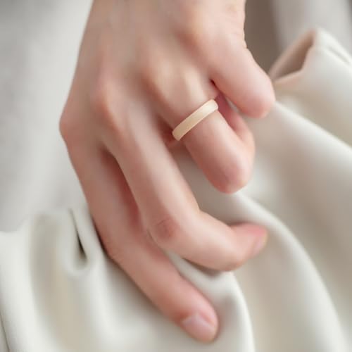 Image of ThunderFit Silicone Rings Wedding Bands for Men & Women, Unisex Rubber Engagement Bands - 1 & 4 Variety Multipack