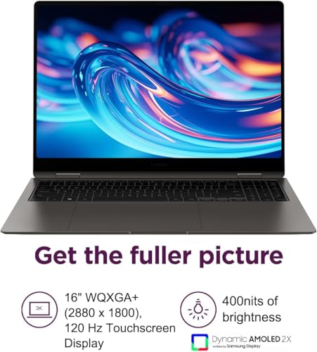 Image of Samsung Galaxy Book3 Pro 360 2-in-1 Laptop (16 inch 3K Touchscreen, Intel 12-Core i7-1360P, 16GB RAM, 512GB SSD, S Pen), AMOLED,Business, Creator, Designer, Win 11 Home, IST HUB, French KB, NP960QFG