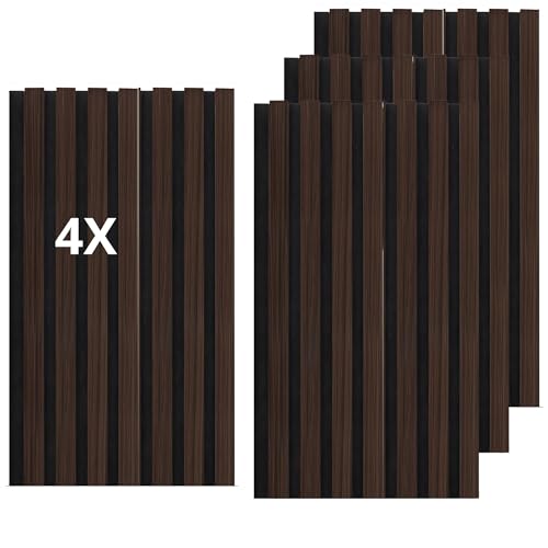 Set 4 pannelli effetto dogato rivestimento parete soffitto polimero plastico interno esterno 30x240 cm incastro laterale tagliabili rigidi decorativi marrone moka linea diritta