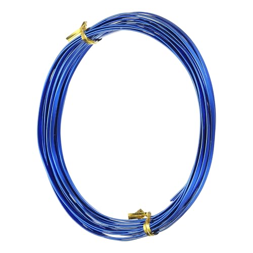 Image of uxcell 18 Gauge Flat Aluminum Wire, 16.40 ft 3mm Wide Aluminum Crafts Wire for Flower Bonsai Crafts Carving DIY Bezel Sculpting Gem Metal Wrap, Dark Blue