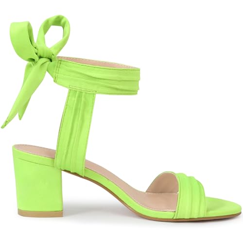 Image of Allegra K Women's Open Toe Ankle Tie Back Block Heels Sandals