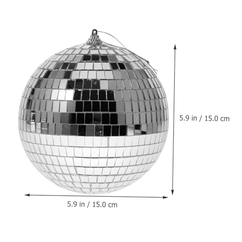 ibasenice - 4 bolas espejadas para decoración de fiestas y bodas, reflectantes y brillantes, para colgar en árbol de Navidad miniatura 4