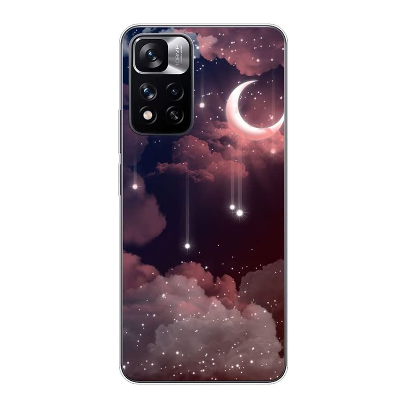 Custodia Trasparente Sottile Per Huawei P40 4G - Silicone TPU Morbido Con Design Stelle, Luna E Nuvole - 3