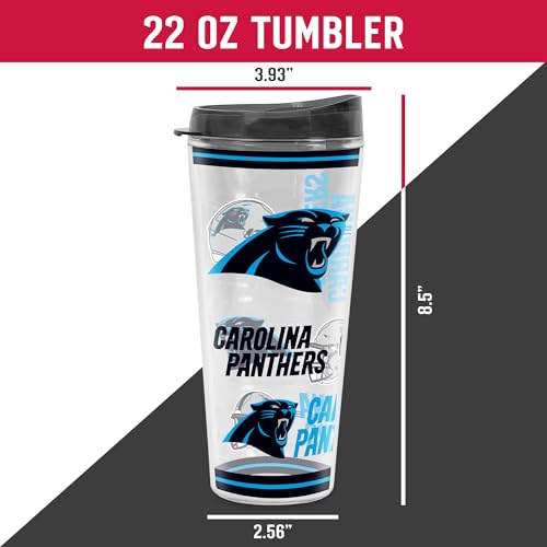 Image of Rico Industries NFL Football Carolina Panthers Double Wall 20oz Tritan Tumbler