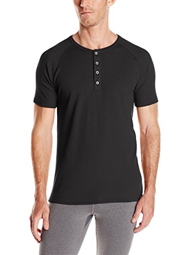 Levi's Men's 300 Series Short Sleeve Henley Top, Black, Large