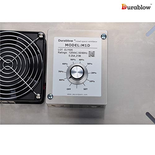 Durablow Stainless Steel Crawl Space Foundation Fan Ventilator + Built-In Dehumidistat (Stainless Steel Silver, M1D) #TOP2
