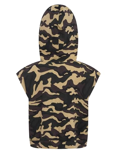 Kids Boys Camouflage Sports Hoodie Sleeveless Front Pockets Jacket for Athletic Hiking Camping2