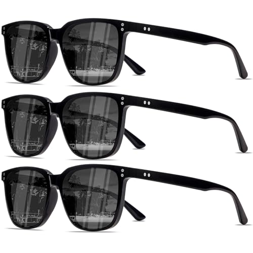 Image of Retro Polarized Sunglasses for Men Women UV Protection Classic Sports Driving Golf Hiking Square Sun Glasses 3Pack-Black+Black+Black