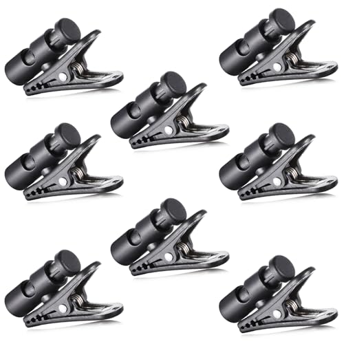 8Pcs Headphone Clips Headset Cable Clips for Earphone Wire,Fixed Cable on The Clothes,Black Clips for Most Headset Wire Fixing 2-4mm Headphone Wire