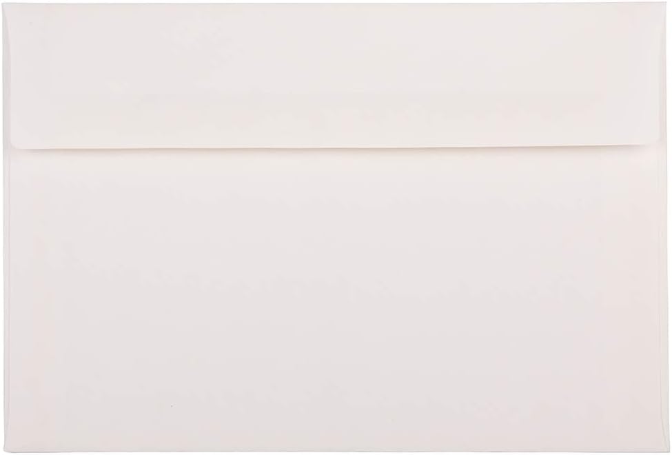 JAM PAPER A8 Strathmore Invitation Envelopes - 5 1/2 x 8 1/8 - Bright White Linen - Bulk 500/Box