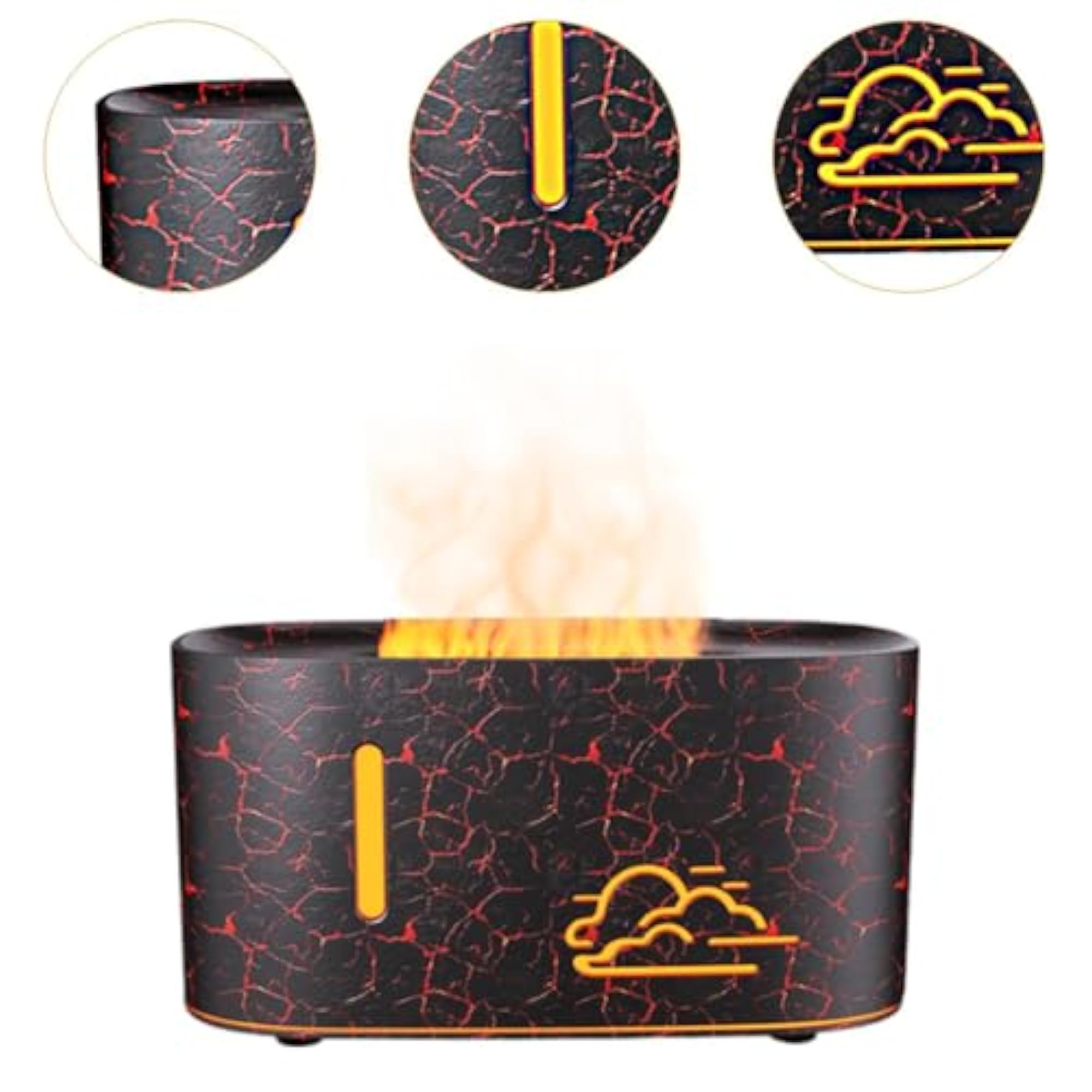 Flame Air Humidifier Mute Diffuser, Black