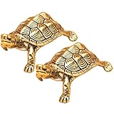 DOITOOL Escultura de Tortuga de Latón en Miniatura 2 Piezas para Decoración de Mesa en Restaurante y Tienda