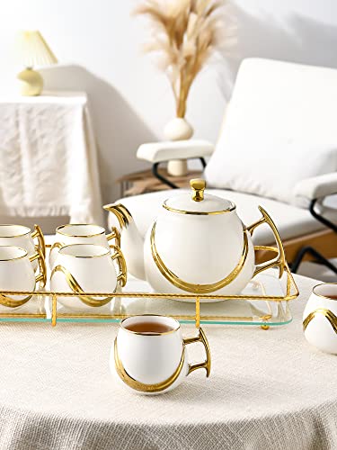 Porcelain Ceramic Tea Gift Sets-Teapot And Cup Set Tea Service 8 Pcs… #TOP5
