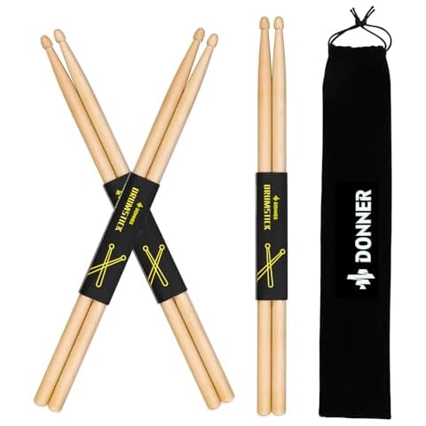 Donner 5A Drumsticks with Carrying Bag Cover