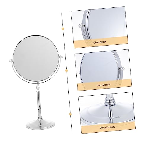 ADOCARN 1pc Vanity Mirror Travel Makeup Mirror Standing Magnifying Women: Double Sided 10x Vanity Cosmetic Tabletop Handheld Mirror 2 Sided Swivel Personal Table Mirror Glass Chic - Image 8