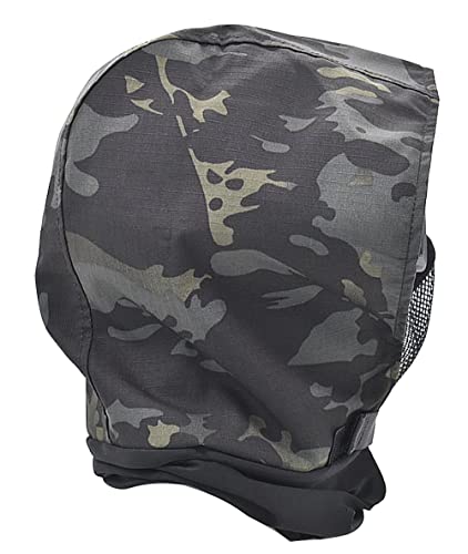 Jffcestore Ear Protection Foldable Half Face Airsoft Mesh Mask With Goggles And Headgear Hoods Protective Paintball Headgear Mask Tactical Lower Face Protective Hbkcp #TOP4