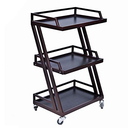 ZUQIEE Wooden Beauty Salon SPA Service and Utility Cart Roller Trolley 3-Tier Treatment Laboratory Equipment Carts Hotel Tool Car Shopping Cart