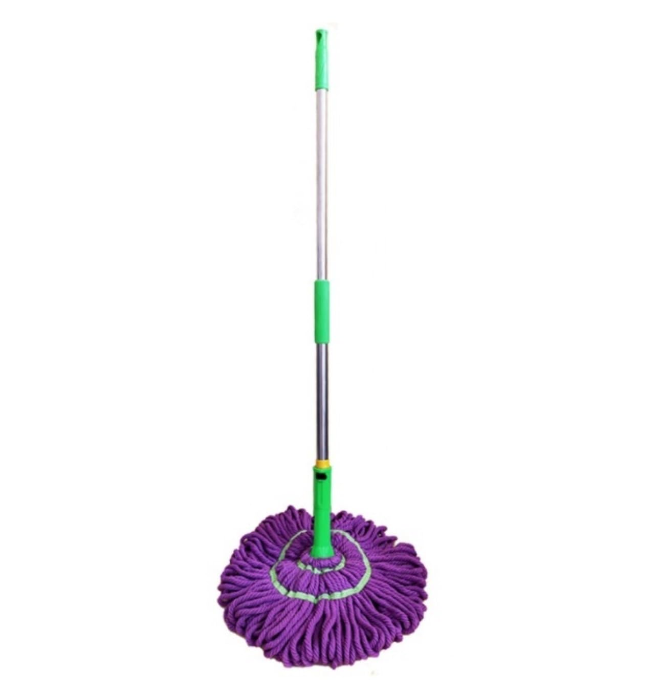 Mopa De Limpieza Fregona Autoexprimible con Mango Extendido, Fregona Giratoria con Giro Automático, Fregona para Piso con Manos Libres Y Función De Lavado Hogar Cocina(Steel Rod)
