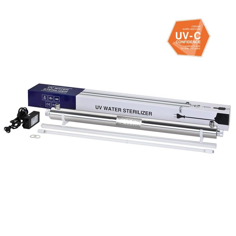 12 GPM 55W Esterilizador Ultravioleta UV desinfección Agua de Acero Inoxidable 304 ROTEK