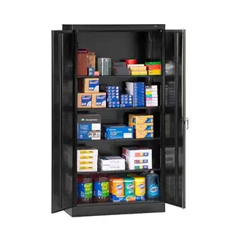Tennsco 7218 24 Gauge Steel Standard Welded Storage Cabinet, 4 Shelves, 150 lbs Capacity per Shelf, 36" W x 72" H x 18" D, Black