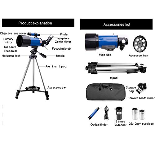 Telescopio Astronómico Refractor 70mm F400mm con Trípode miniatura 3