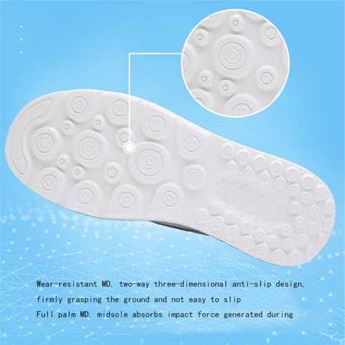 CLSQLXYJZC Casual Breathable Moccasin Loafers, Women Fashion Slip Resistant Lace up Leather Nurse Work Shoes, Air Cushion Orthopedic Waterproof Work Shoes, for Healthcare Providers4