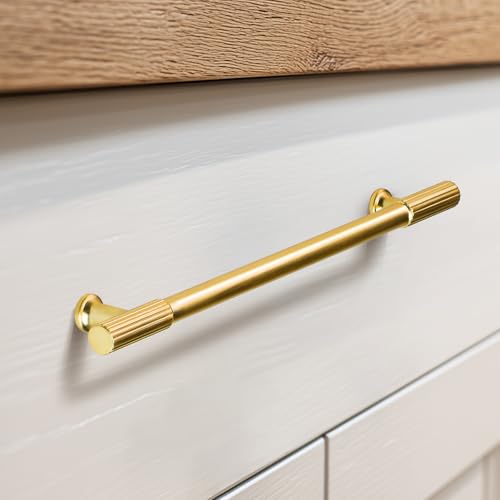 VEHCIL 20 Pack Brushed Brass Gold Cabinet Handles, 5" Kitchen Cabinet Pulls Drawer Dresser Handles Cabinet Hardware for Kitchen Cupboard, Solid Zinc Alloy by VEHCIL - Image 8