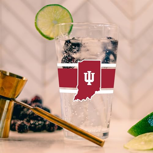 Image of Logo Brands NCAA 16 oz Pint Glass - Durable Glass With Bold Team Color- Chip-Resistant Rim Drinkware For Fans, Tailgates, Home Bars & Everyday Use