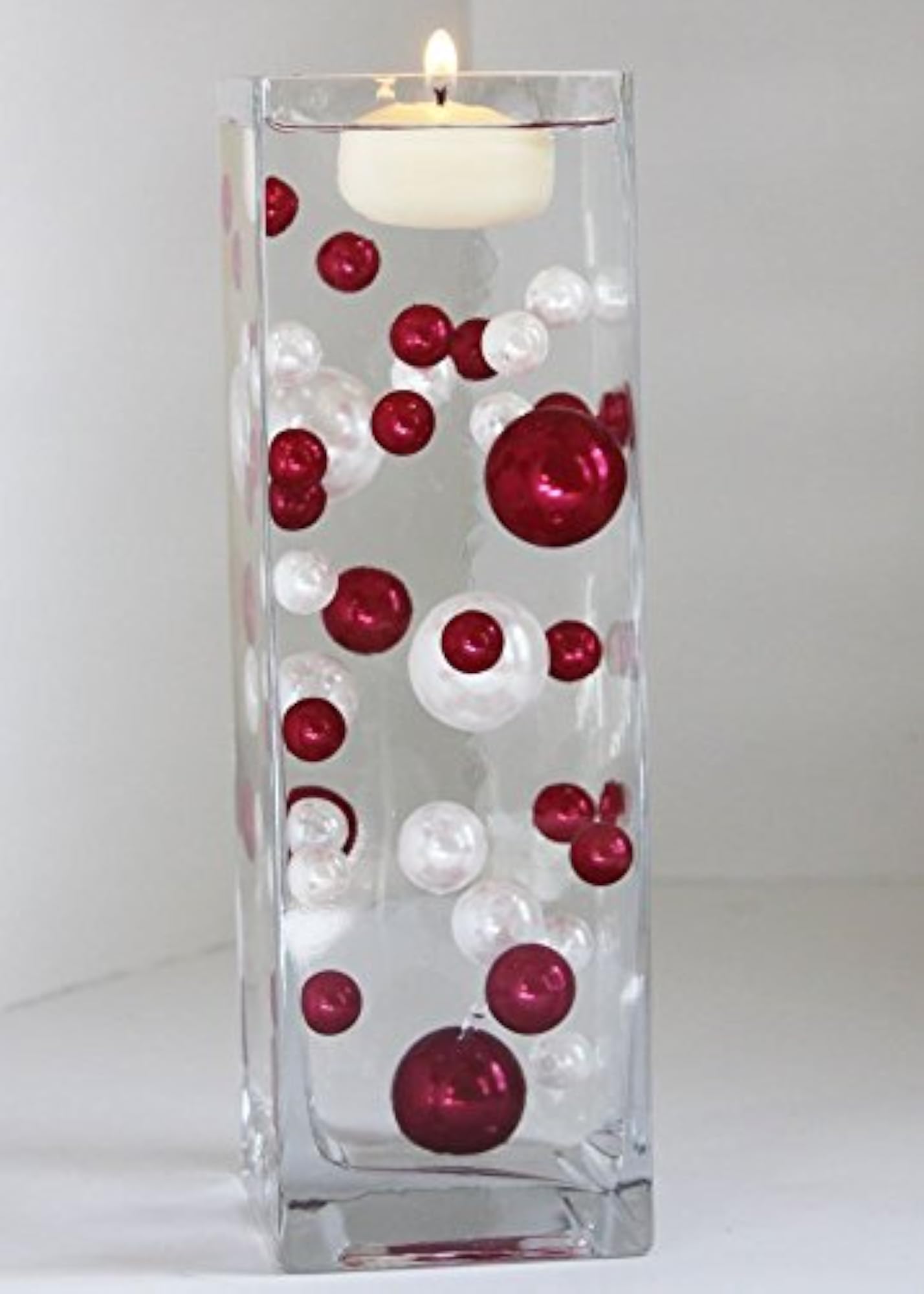JellyBeadZ Red, White Pearl and Clear Bead Set