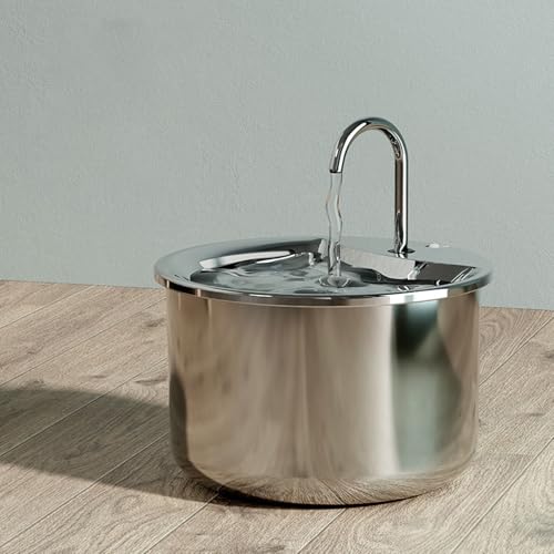Fuente para agua de acero inoxidable para gatos 3.2L miniatura 5